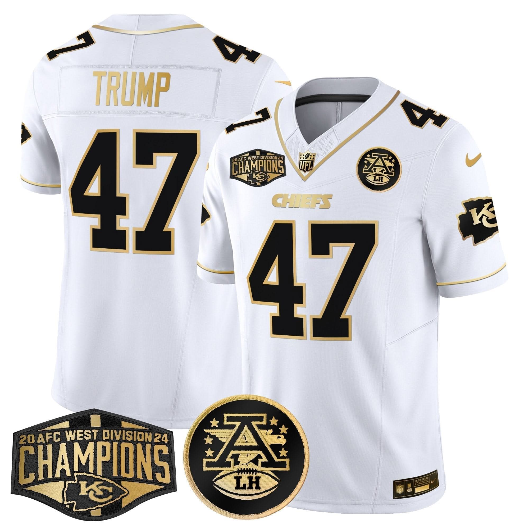 KC 2024 AFC West Division Champions Patch Gold Vapor Limited Jersey