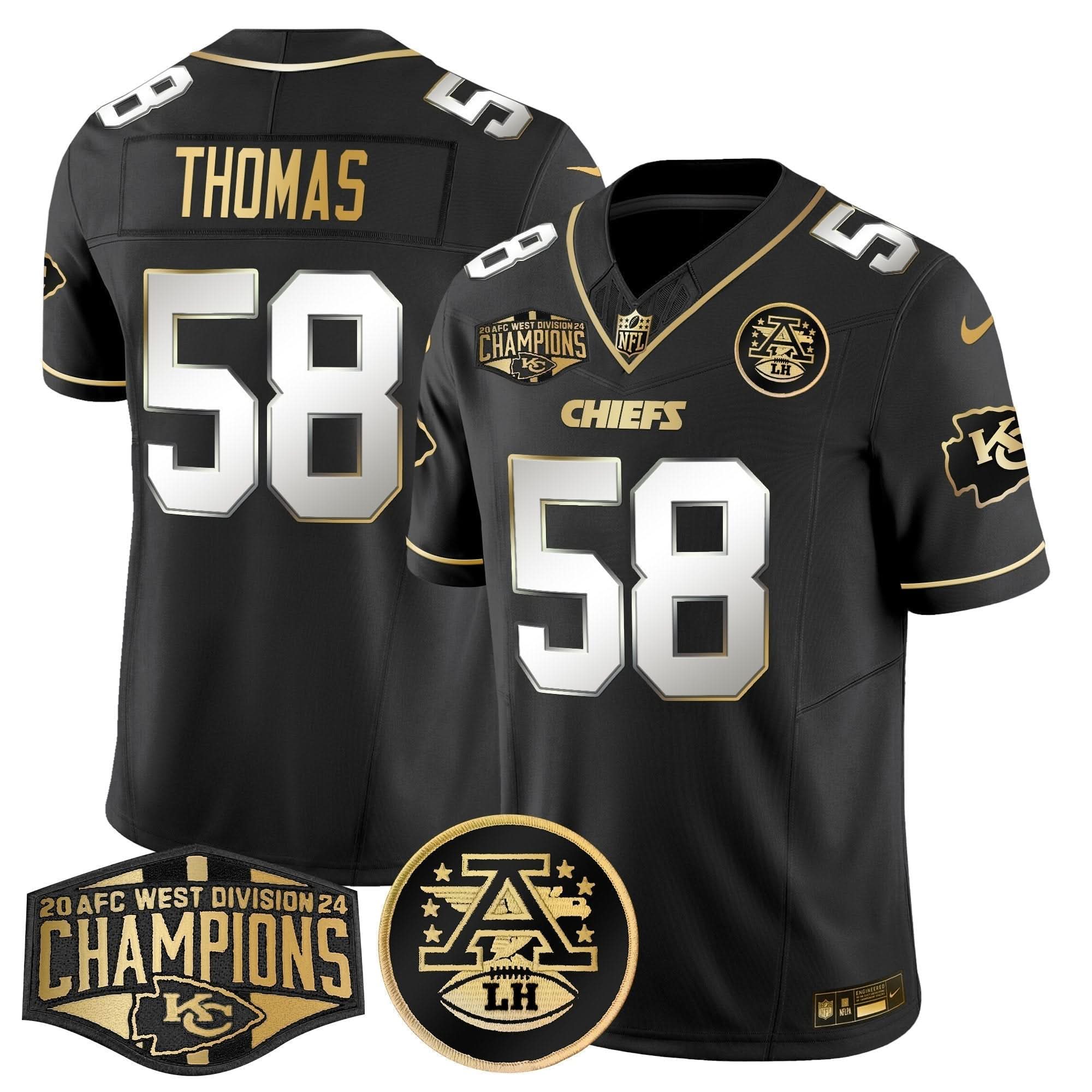KC 2024 AFC West Division Champions Patch Gold Vapor Limited Jersey