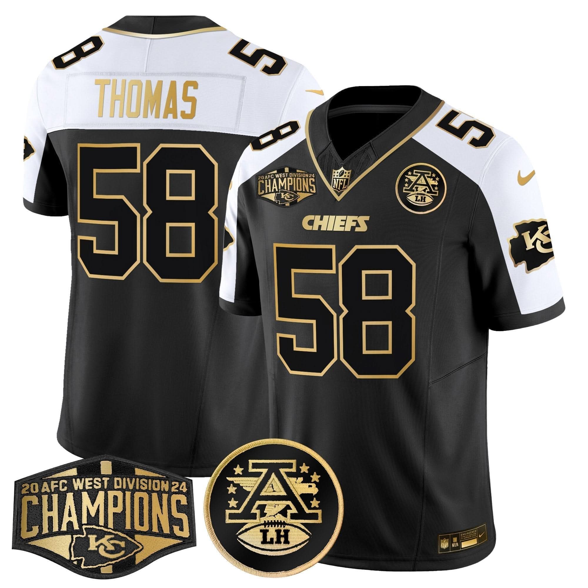 KC 2024 AFC West Division Champions Patch Gold Vapor Limited Jersey