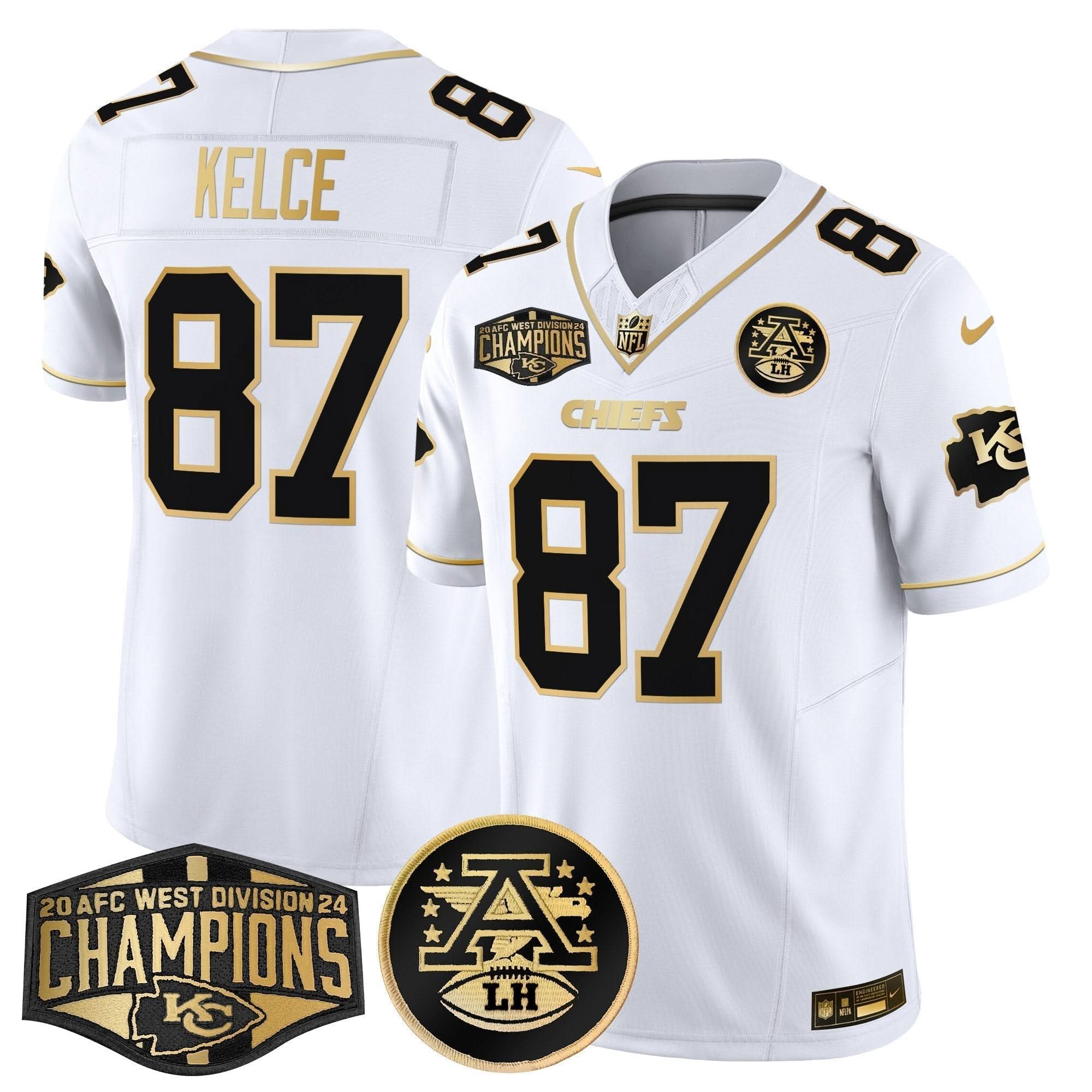 KC 2024 AFC West Division Champions Patch Gold Vapor Limited Jersey