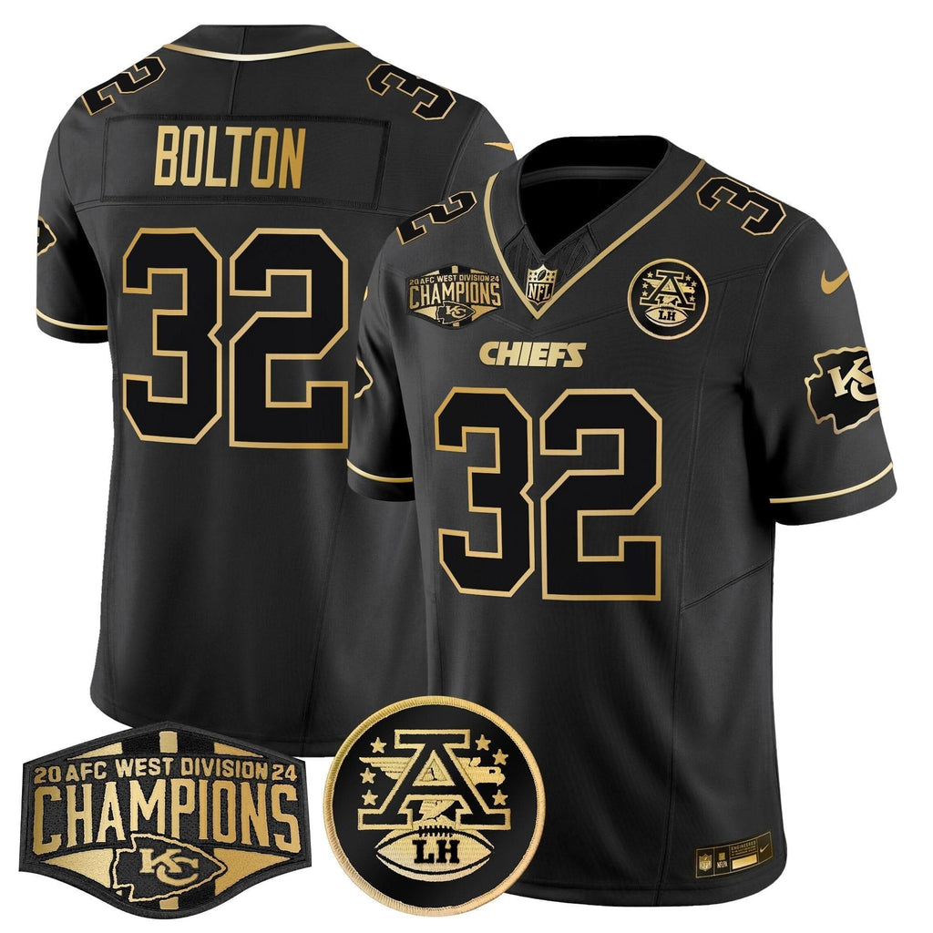 KC 2024 AFC West Division Champions Patch Gold Vapor Limited Jersey