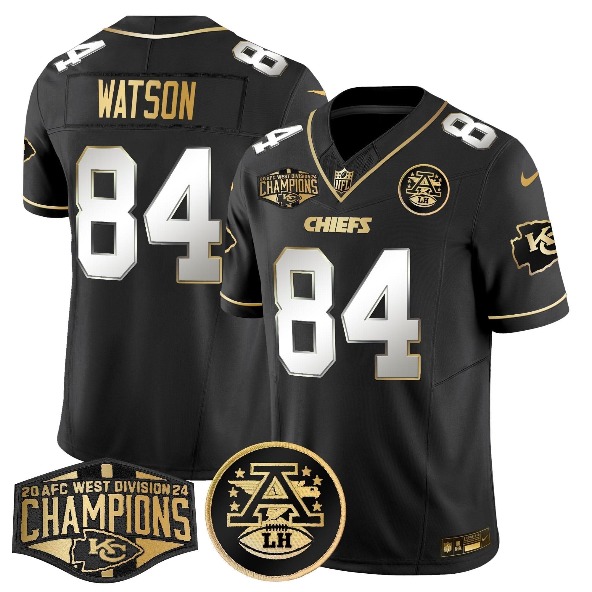 KC 2024 AFC West Division Champions Patch Gold Vapor Limited Jersey