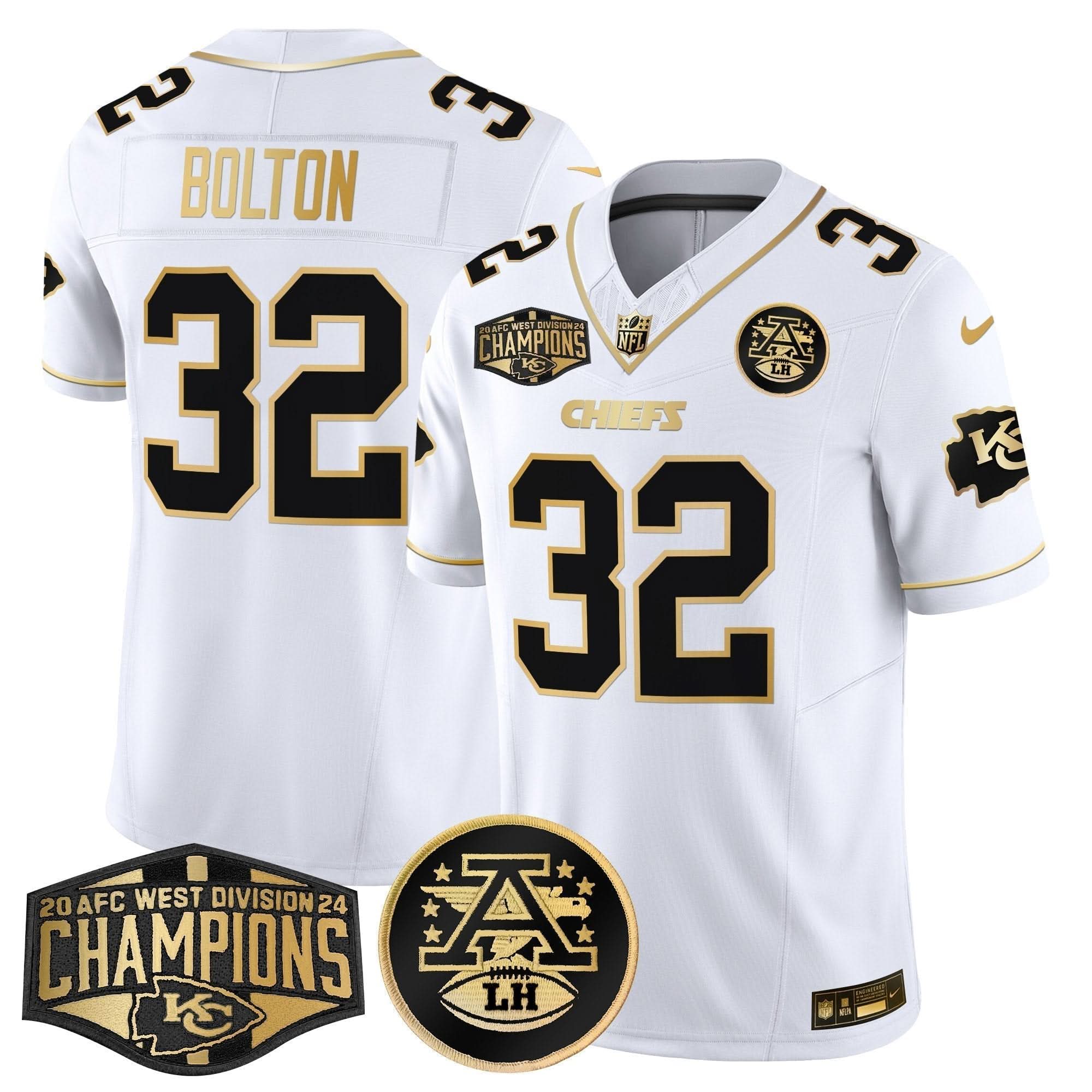 KC 2024 AFC West Division Champions Patch Gold Vapor Limited Jersey
