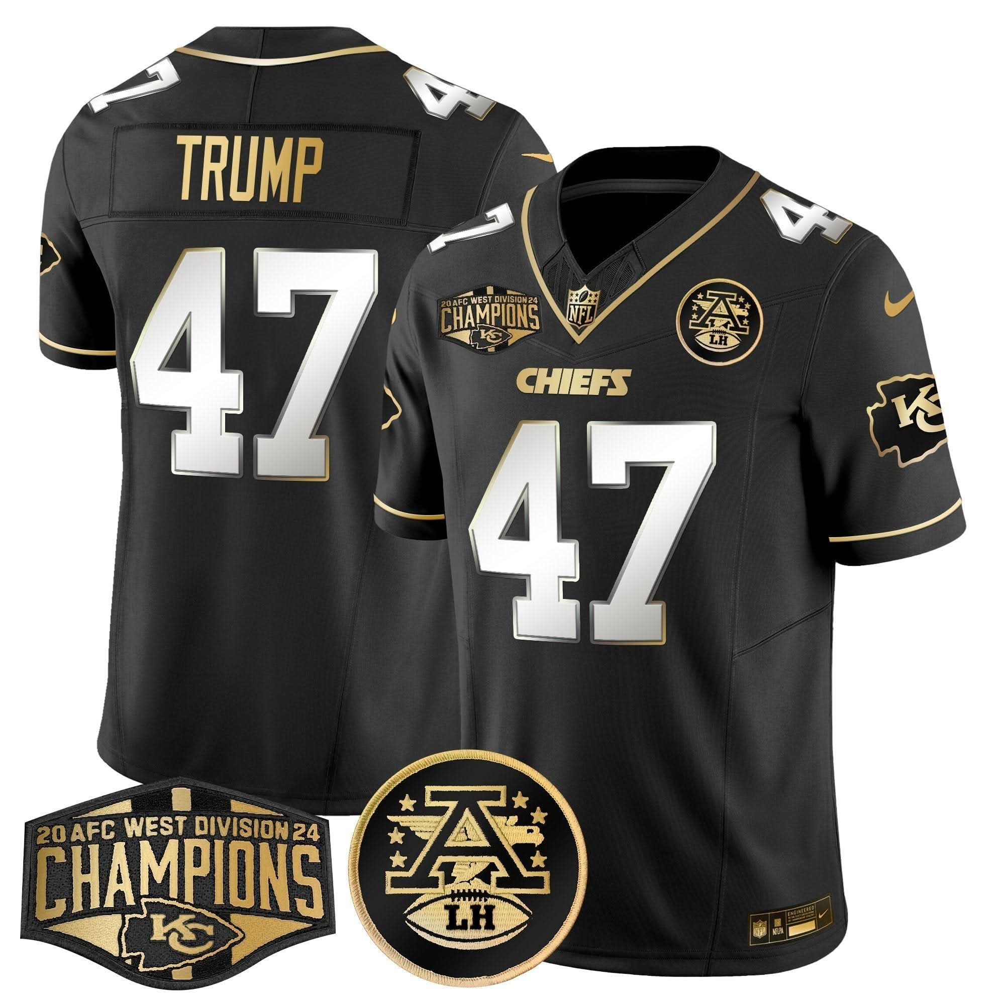 KC 2024 AFC West Division Champions Patch Gold Vapor Limited Jersey