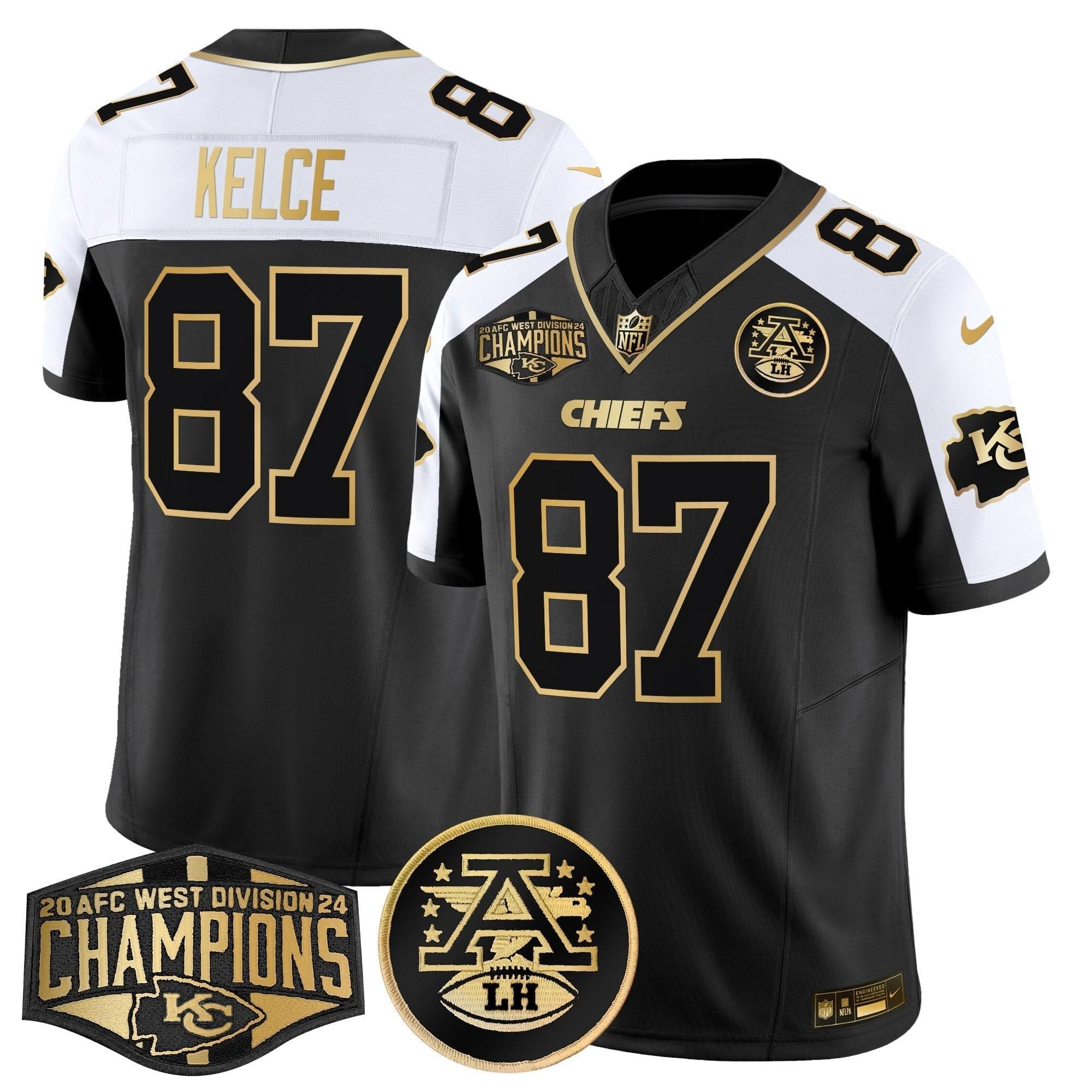 KC 2024 AFC West Division Champions Patch Gold Vapor Limited Jersey