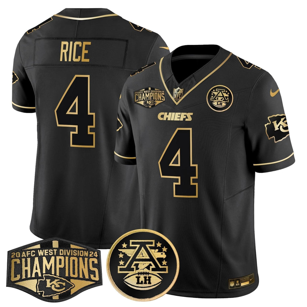 KC 2024 AFC West Division Champions Patch Gold Vapor Limited Jersey