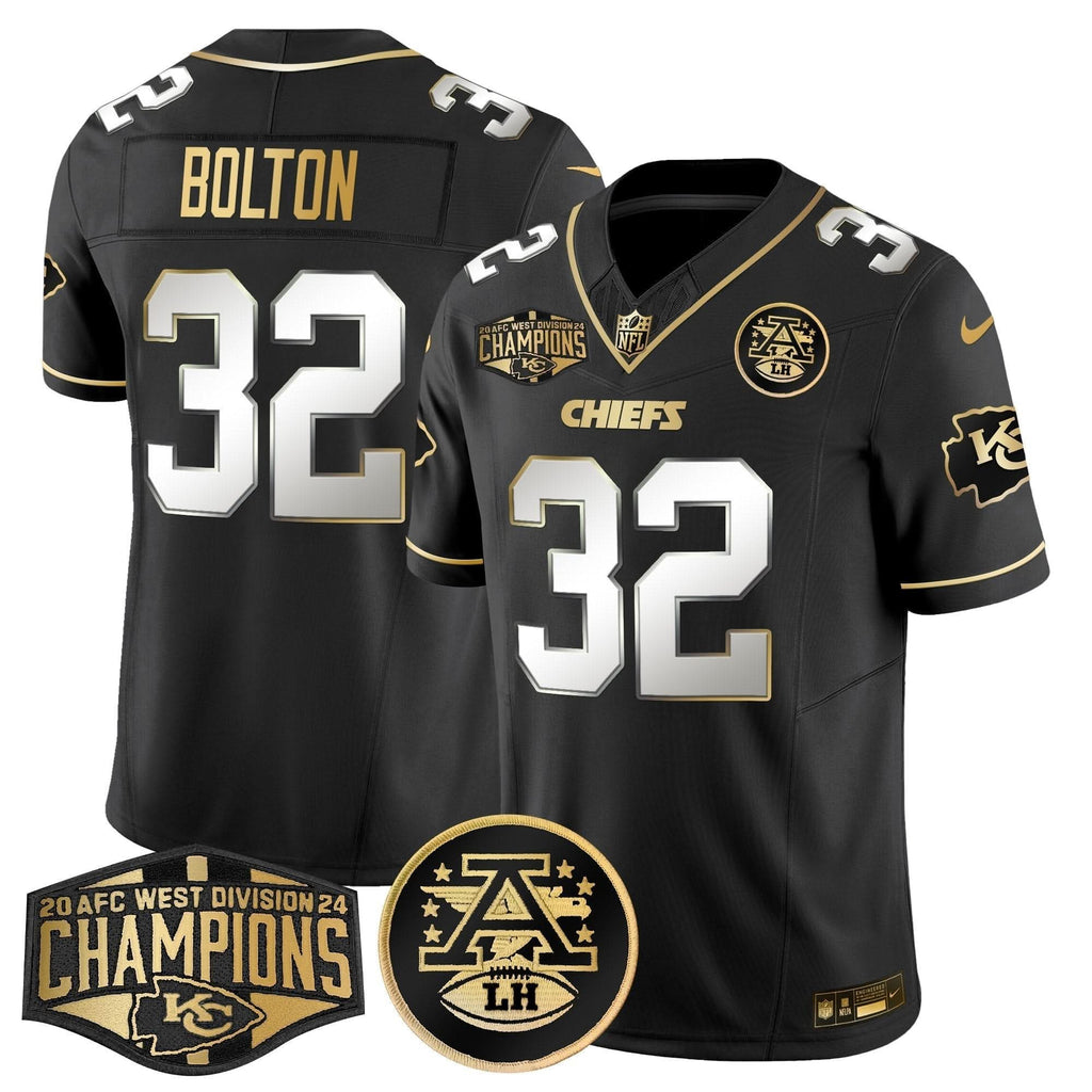 KC 2024 AFC West Division Champions Patch Gold Vapor Limited Jersey