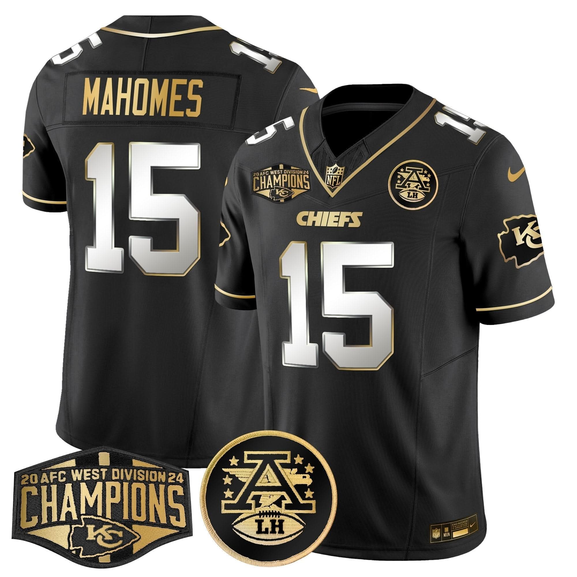 KC 2024 AFC West Division Champions Patch Gold Vapor Limited Jersey