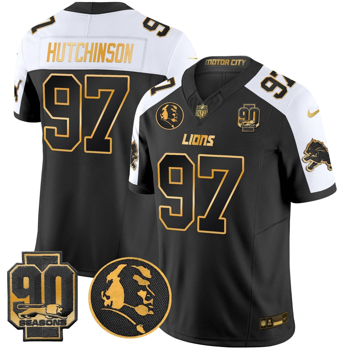 DET 2024 90th & John Madden Patch Gold Vapor Limited Jersey V2