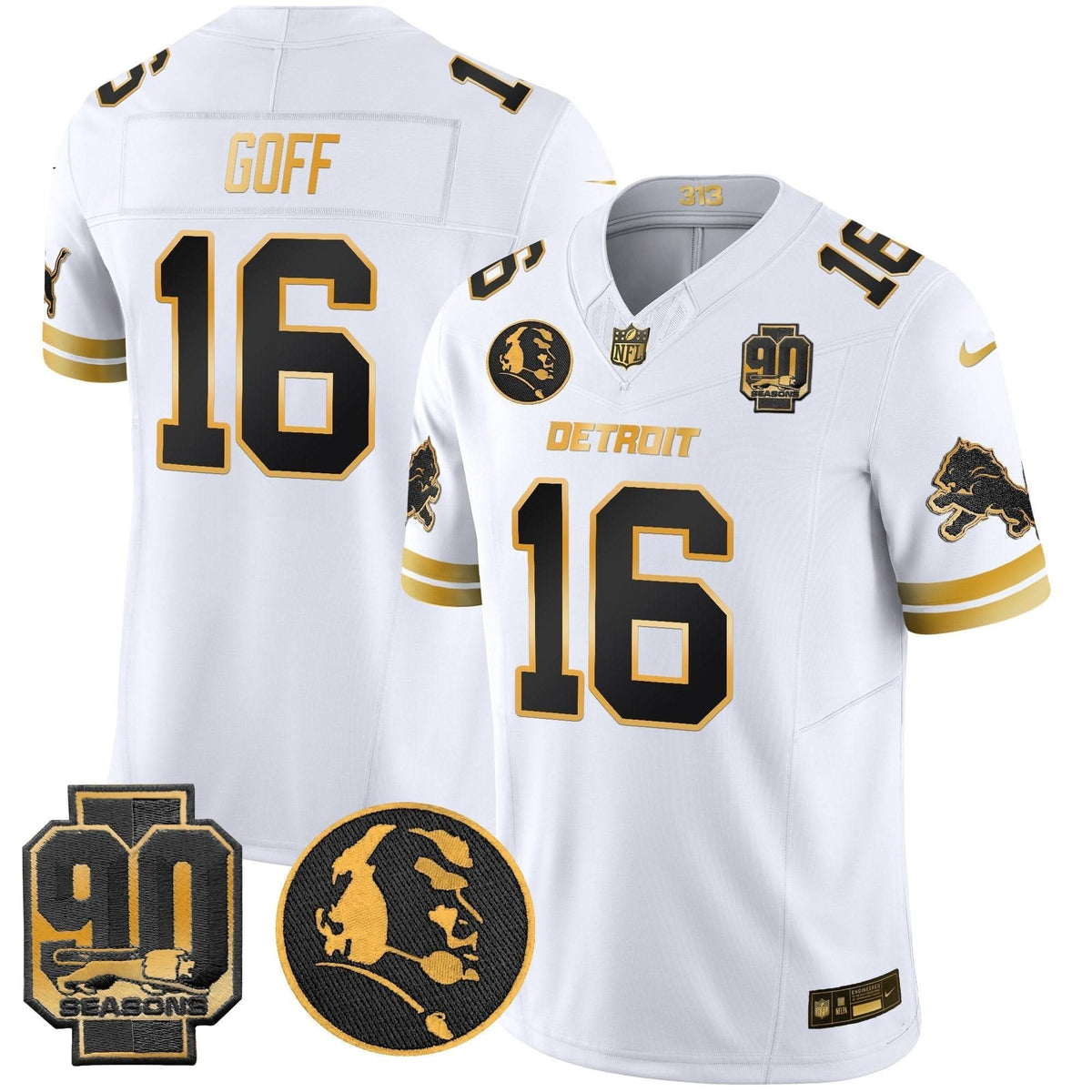 DET 2024 90th & John Madden Patch Gold Vapor Limited Jersey V2