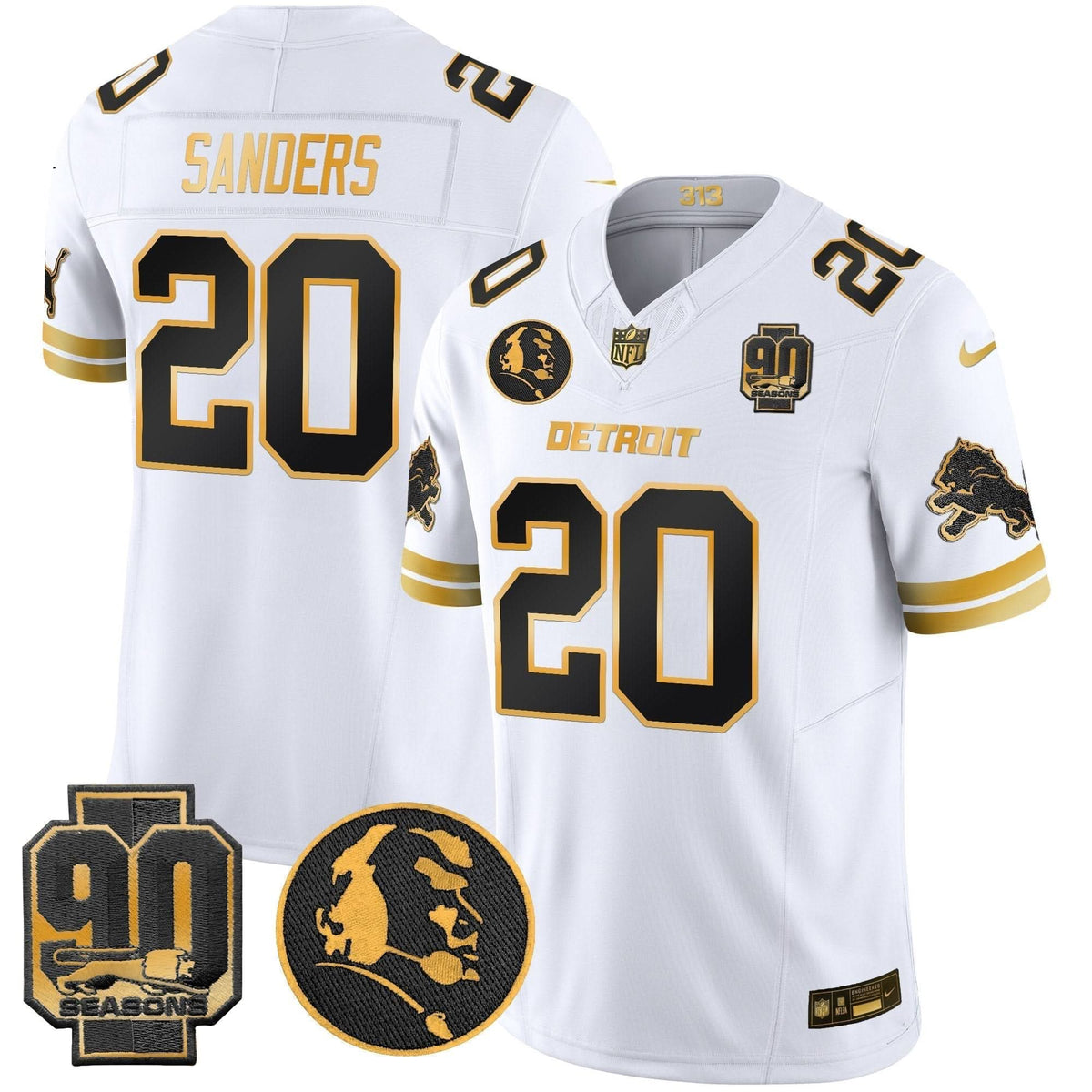 DET 2024 90th & John Madden Patch Gold Vapor Limited Jersey V2