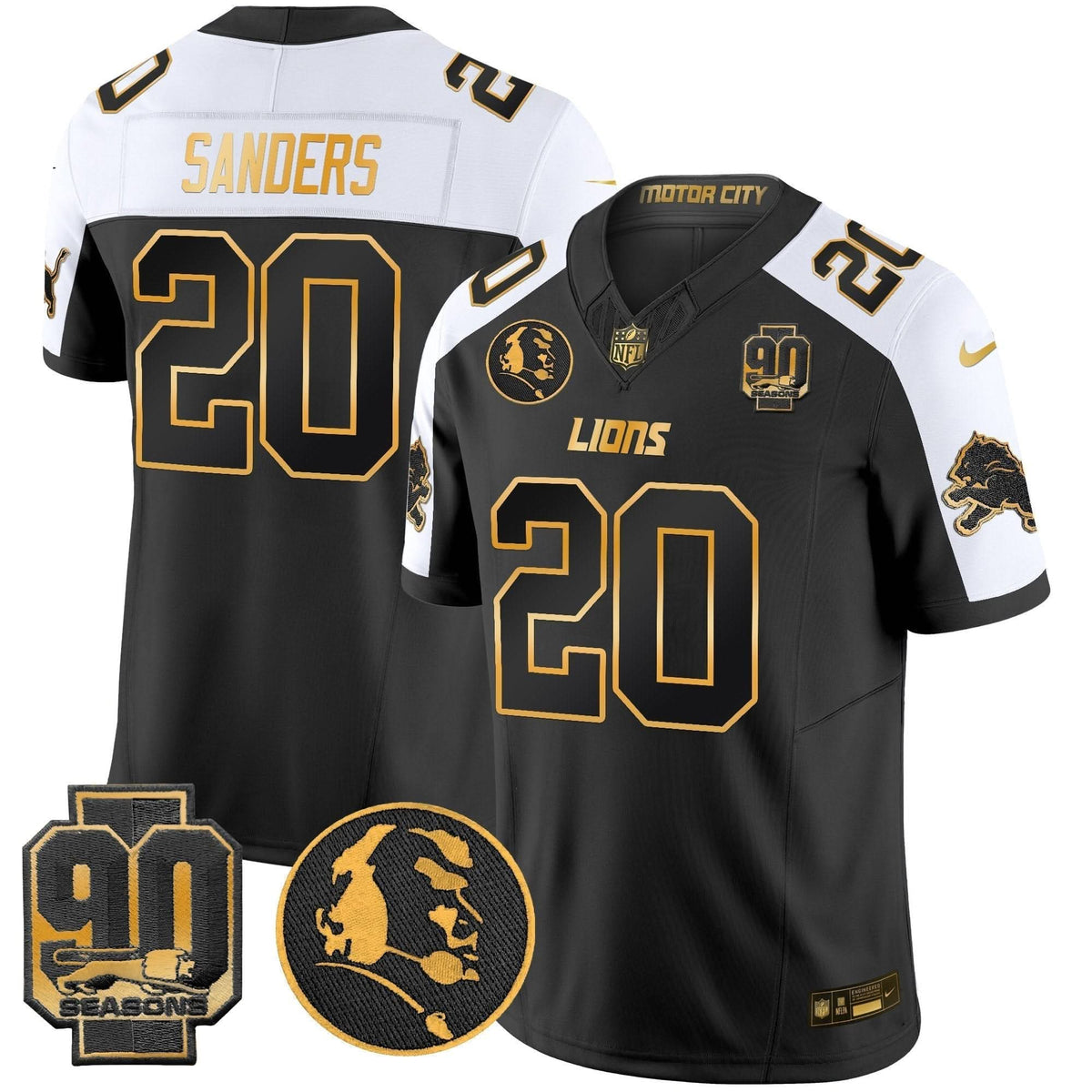 DET 2024 90th & John Madden Patch Gold Vapor Limited Jersey V2