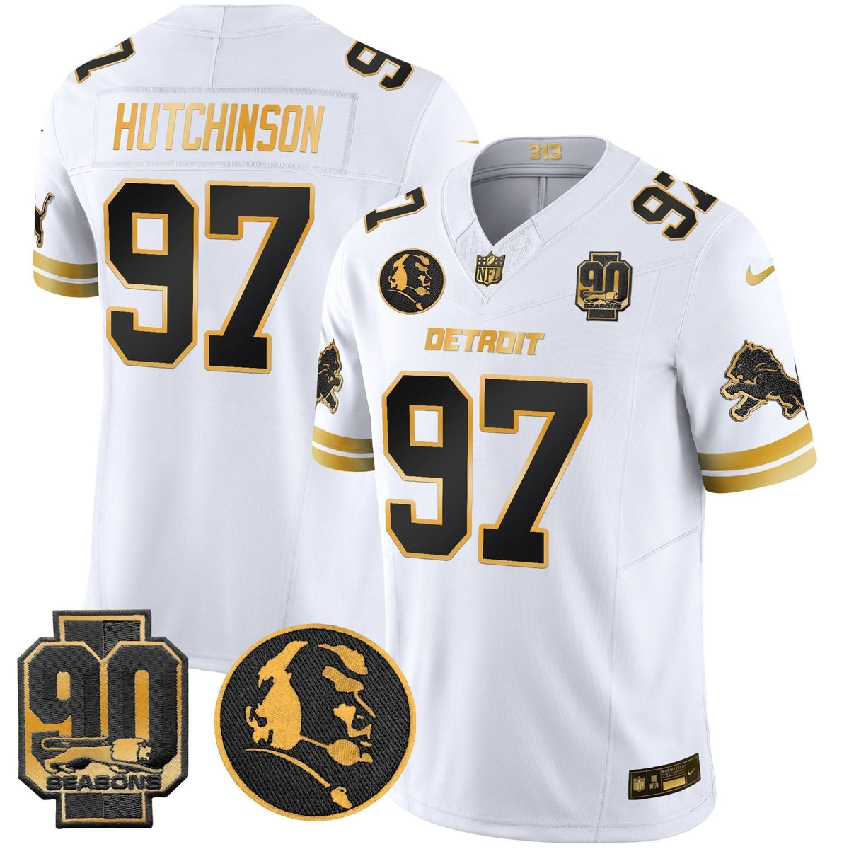 DET 2024 90th & John Madden Patch Gold Vapor Limited Jersey V2