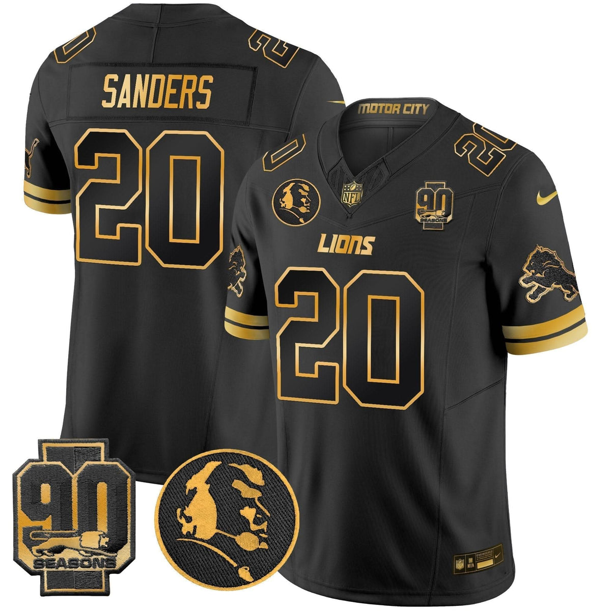 DET 2024 90th & John Madden Patch Gold Vapor Limited Jersey V2
