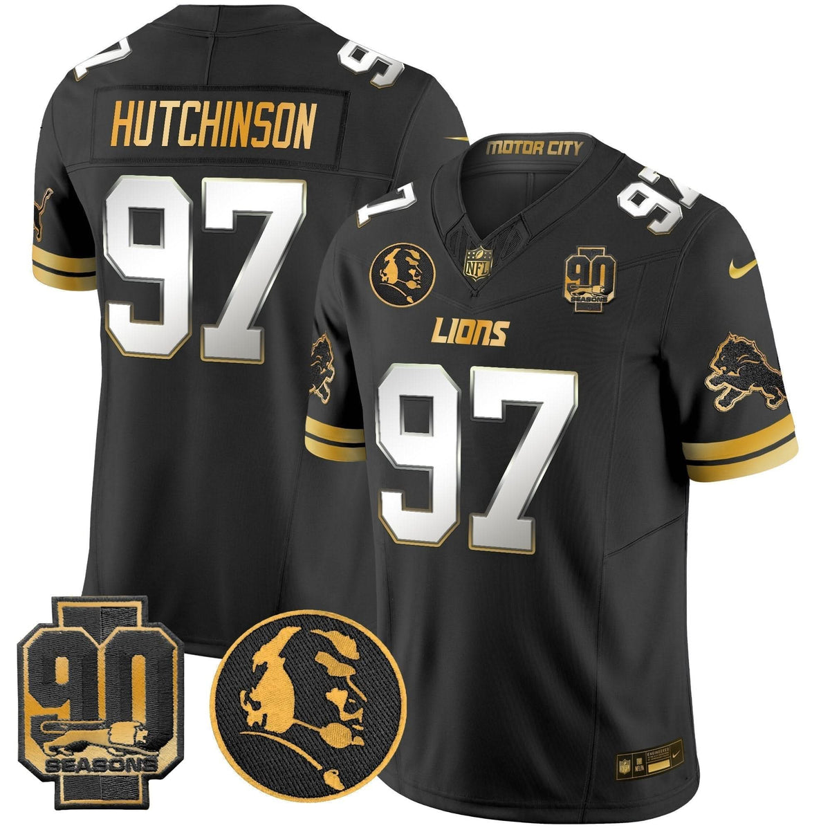 DET 2024 90th & John Madden Patch Gold Vapor Limited Jersey V2