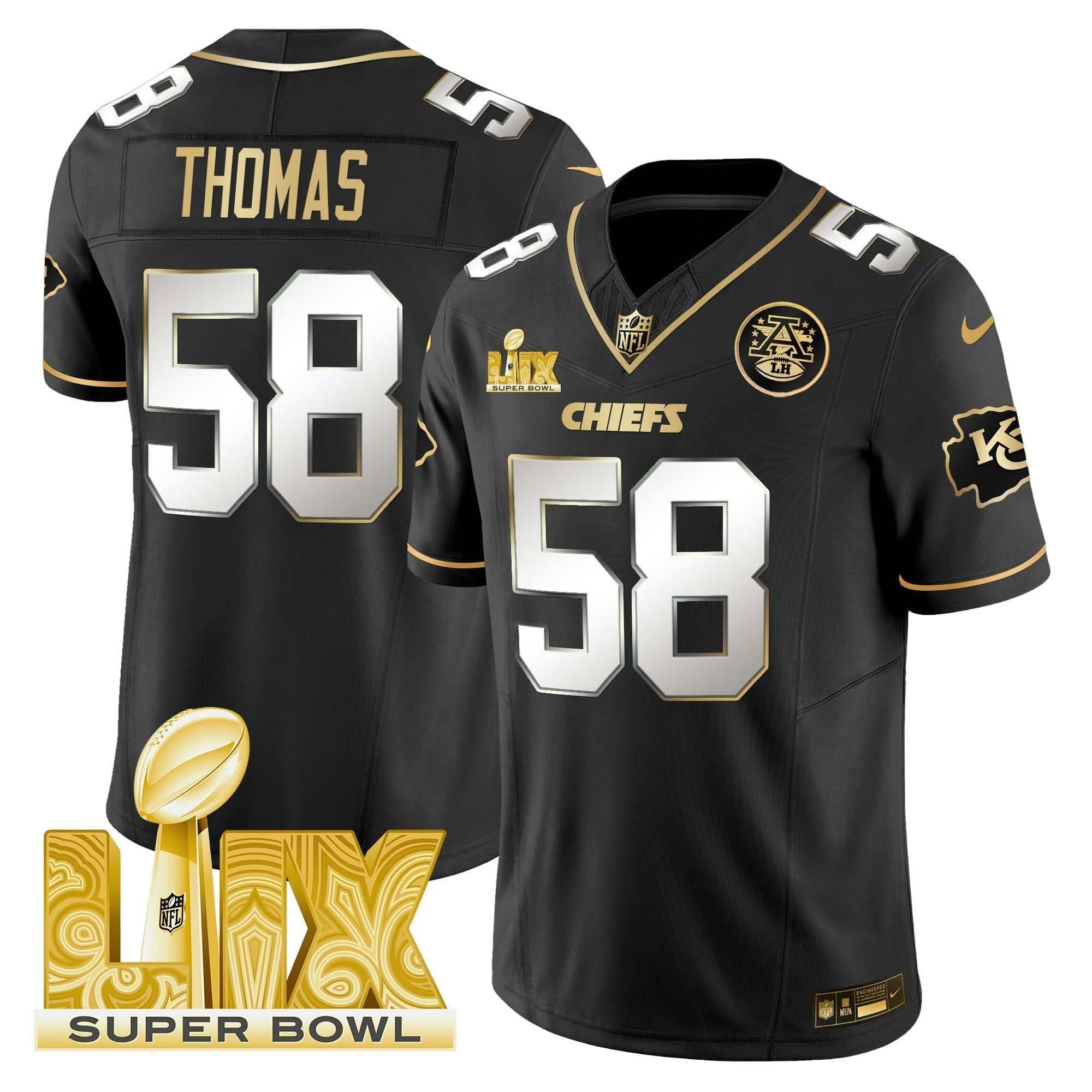 KC Super Bowl LIX Patch Gold Vapor Limited Jersey