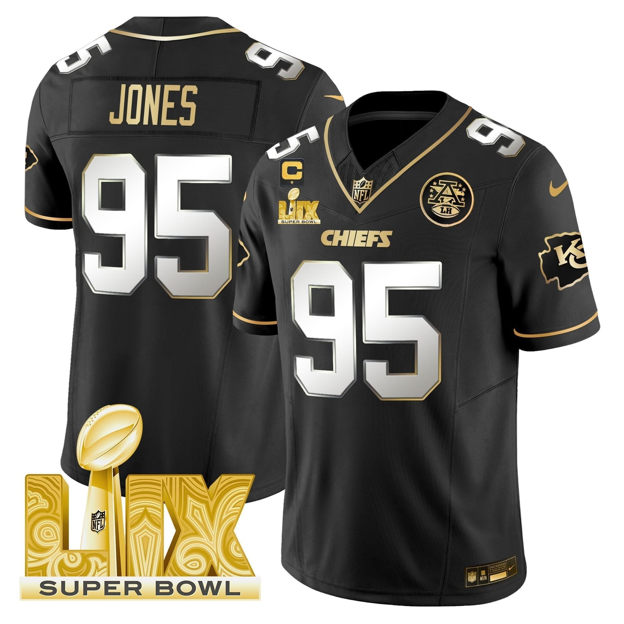KC Super Bowl LIX Patch Gold Vapor Limited Jersey