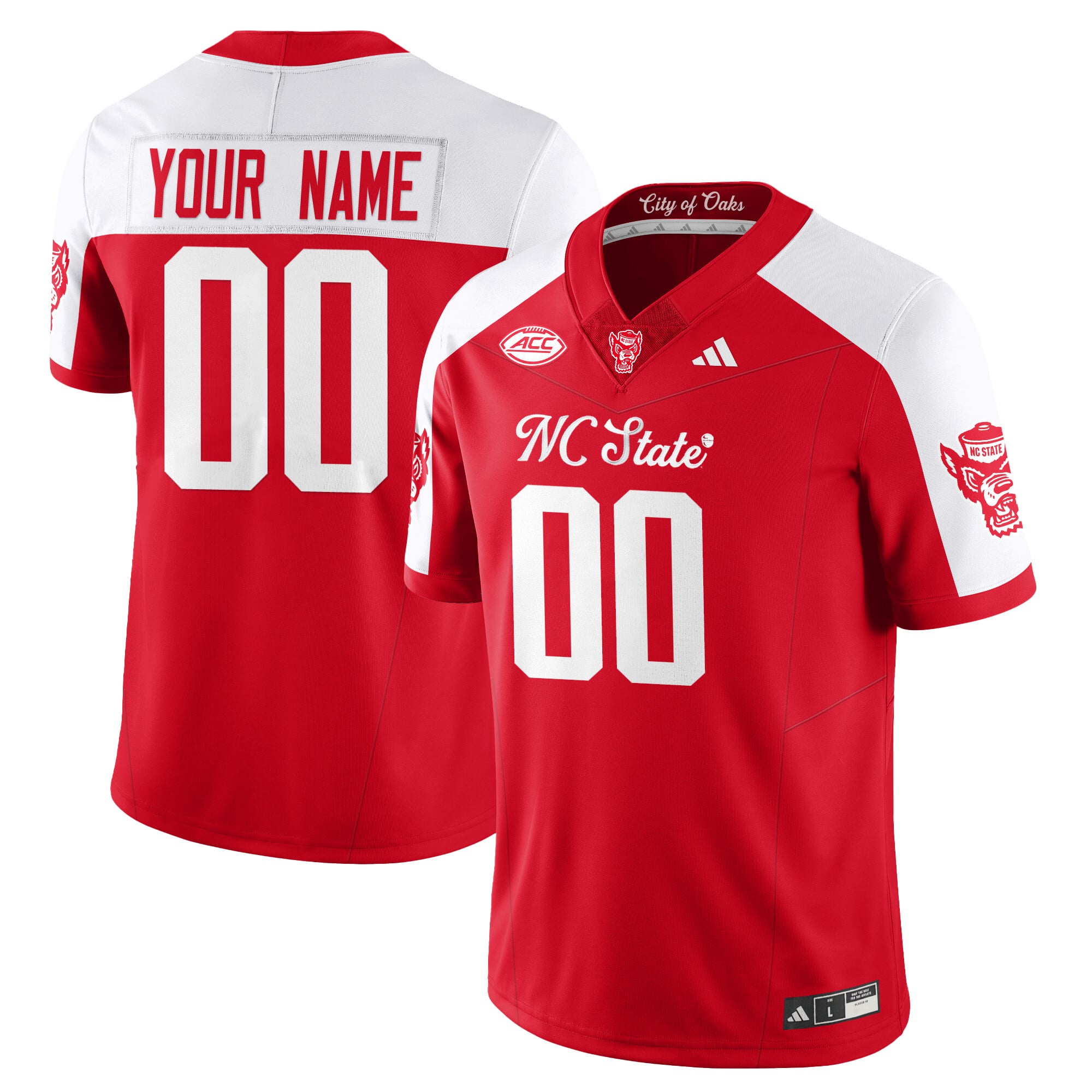 NC State Wolfpack Football "City of Oaks" Custom Jersey - All Stitched