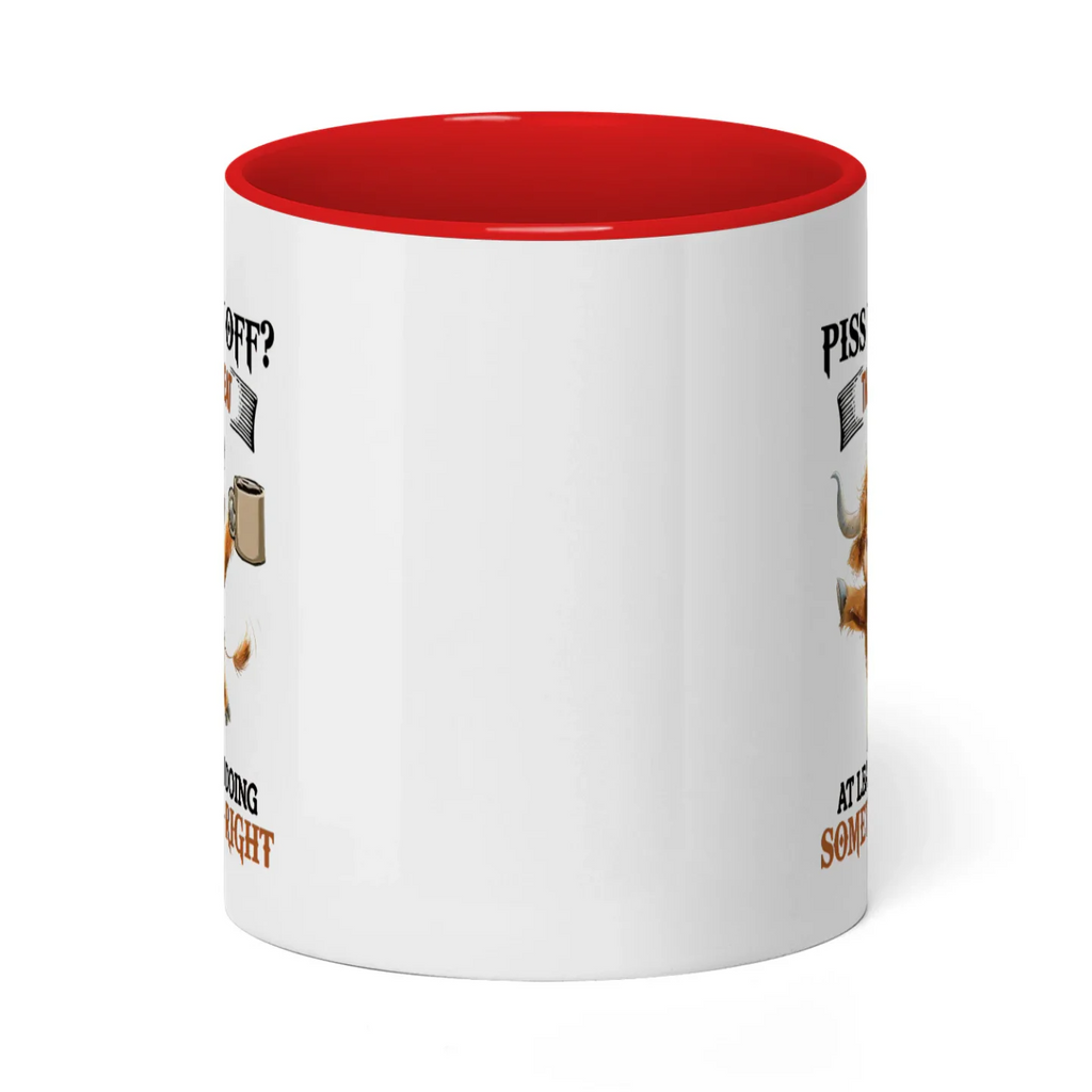 Did I Piss You Off That's Great Cow Two Tone Mug