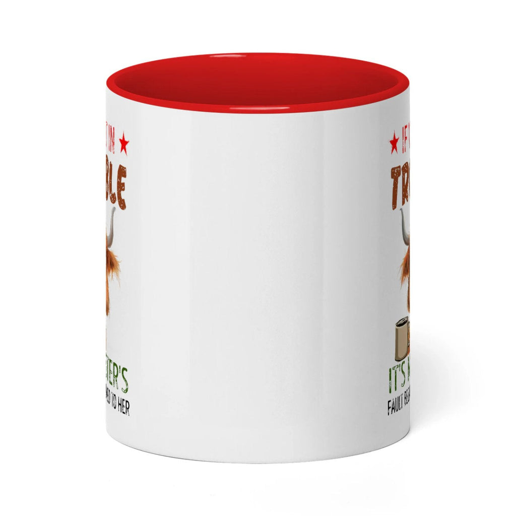 If We Get In Trouble It's My Sister's Fault Cow Two Tone Mug