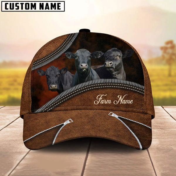 Happiness Black Angus Customized Farm Name 3D Classic Cap