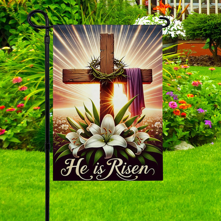 Garden Flag 12" x 18" Cross of Resurrection