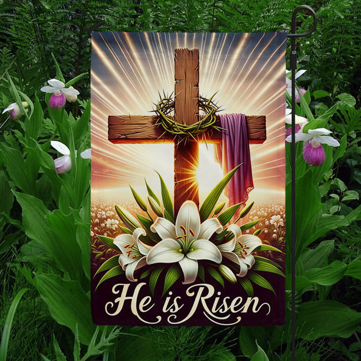 Garden Flag 12" x 18" Cross of Resurrection