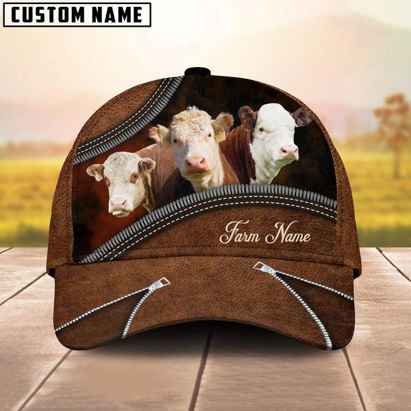 Happiness Hereford Customized Farm Name 3D Classic Cap
