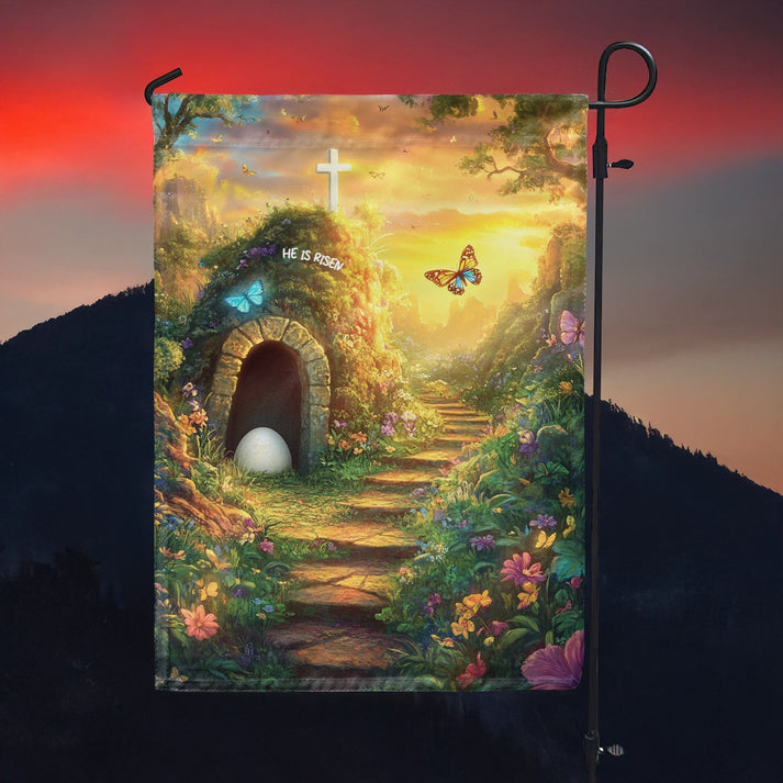 Garden Flag 12" x 18" Hopeful Sunrise Path