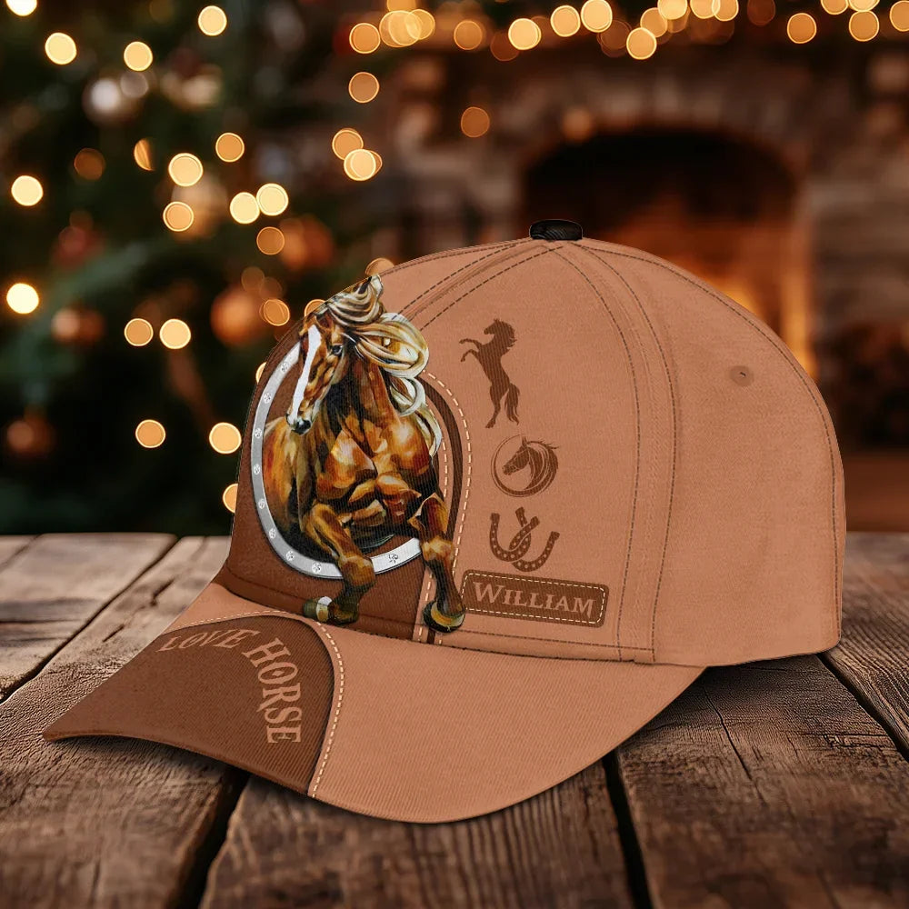 Personalized Name Unique Horse Cap