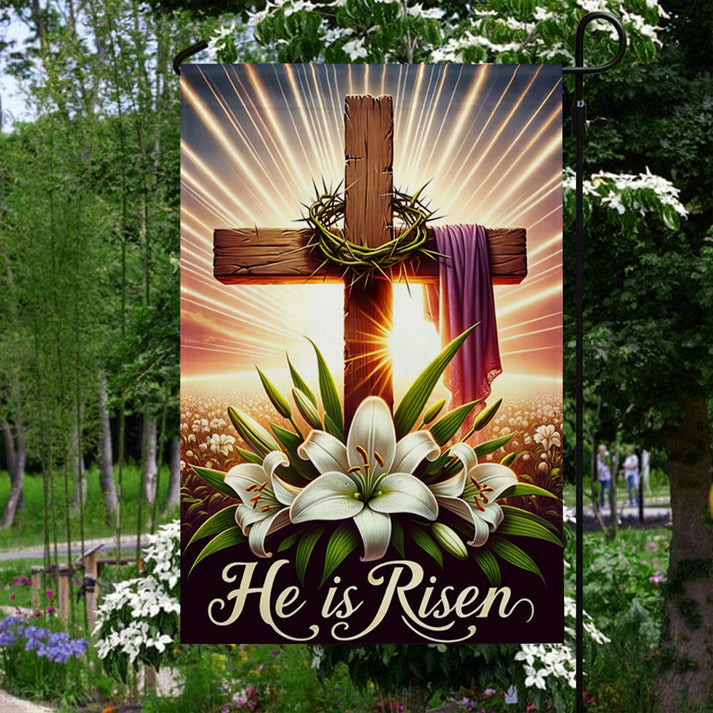 Garden Flag 12" x 18" Cross of Resurrection
