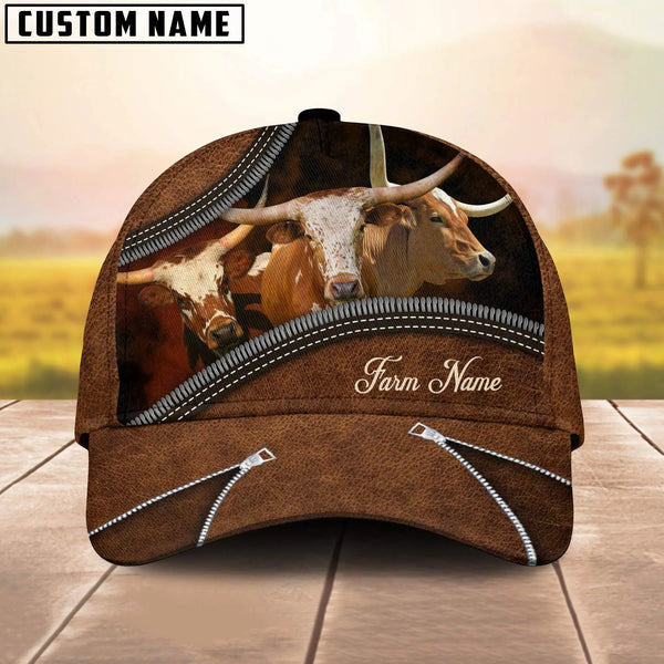 Happiness Texas Longhorn Customized Farm Name 3D Classic Cap