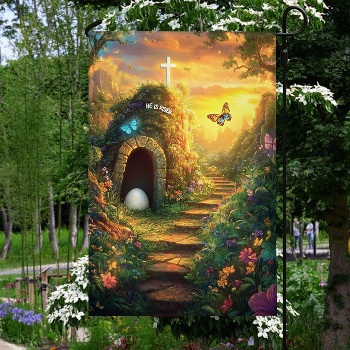 Garden Flag 12" x 18" Hopeful Sunrise Path