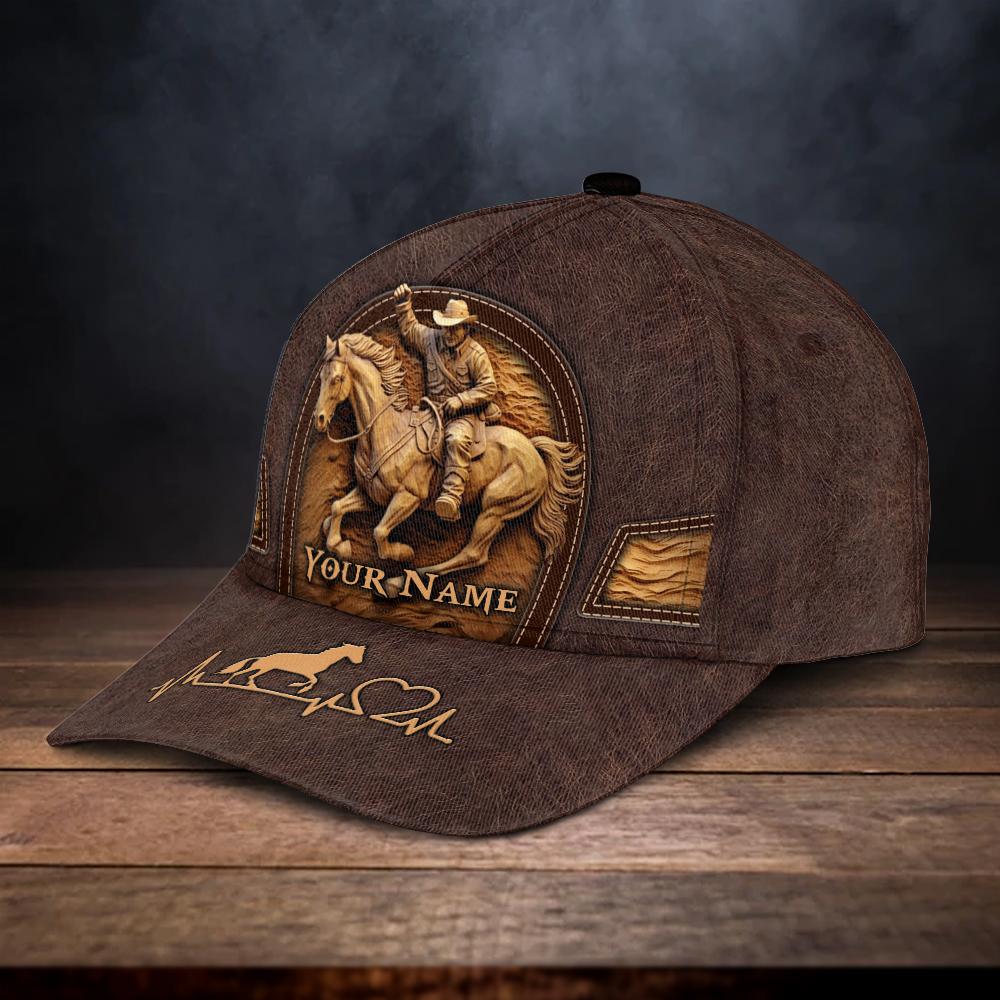 Personalized Name A Cowboy On A Horse Cap