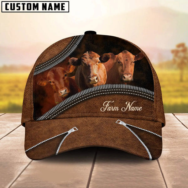 Happiness Red Angus Customized Farm Name 3D Classic Cap