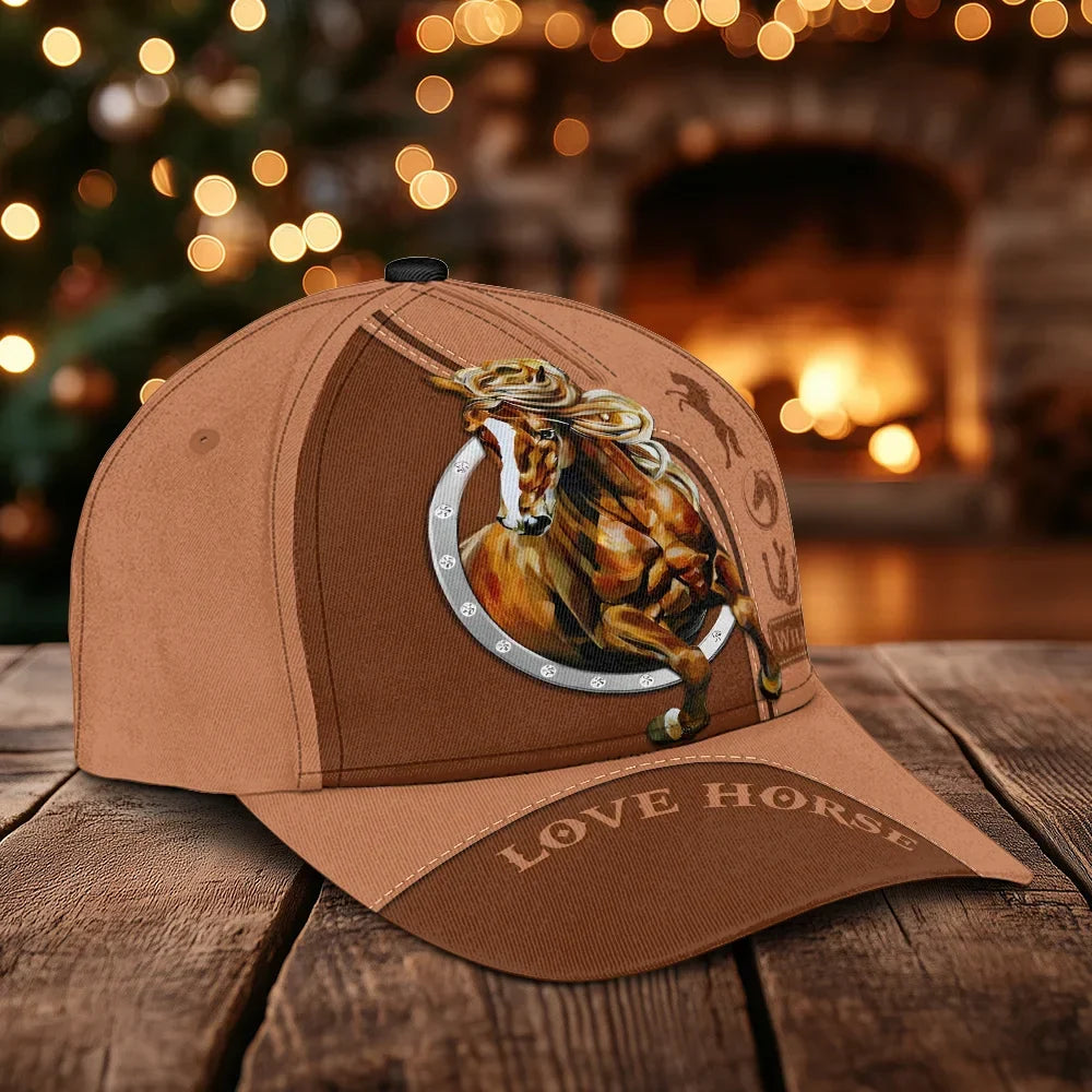 Personalized Name Unique Horse Cap