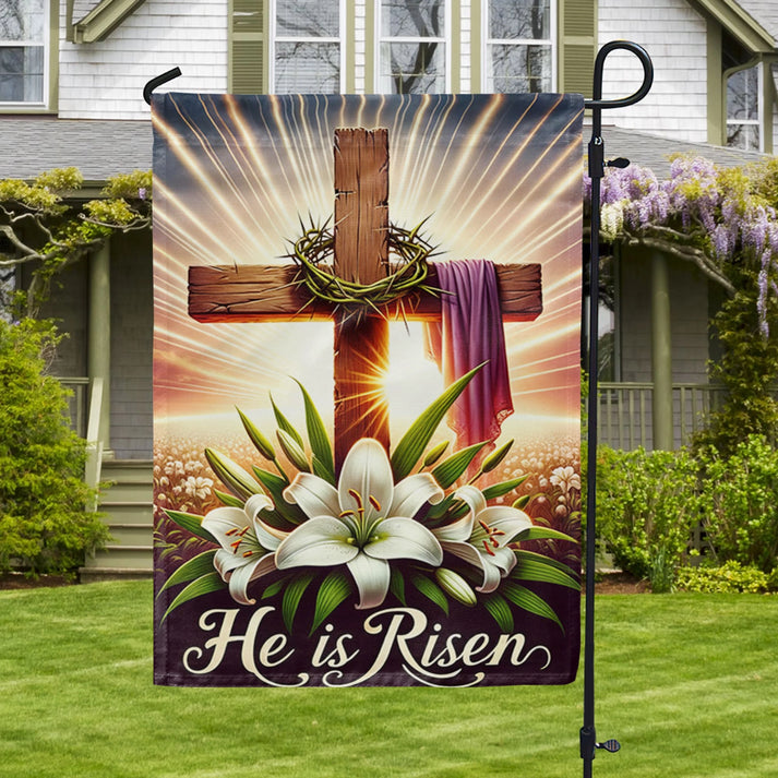 Garden Flag 12" x 18" Cross of Resurrection
