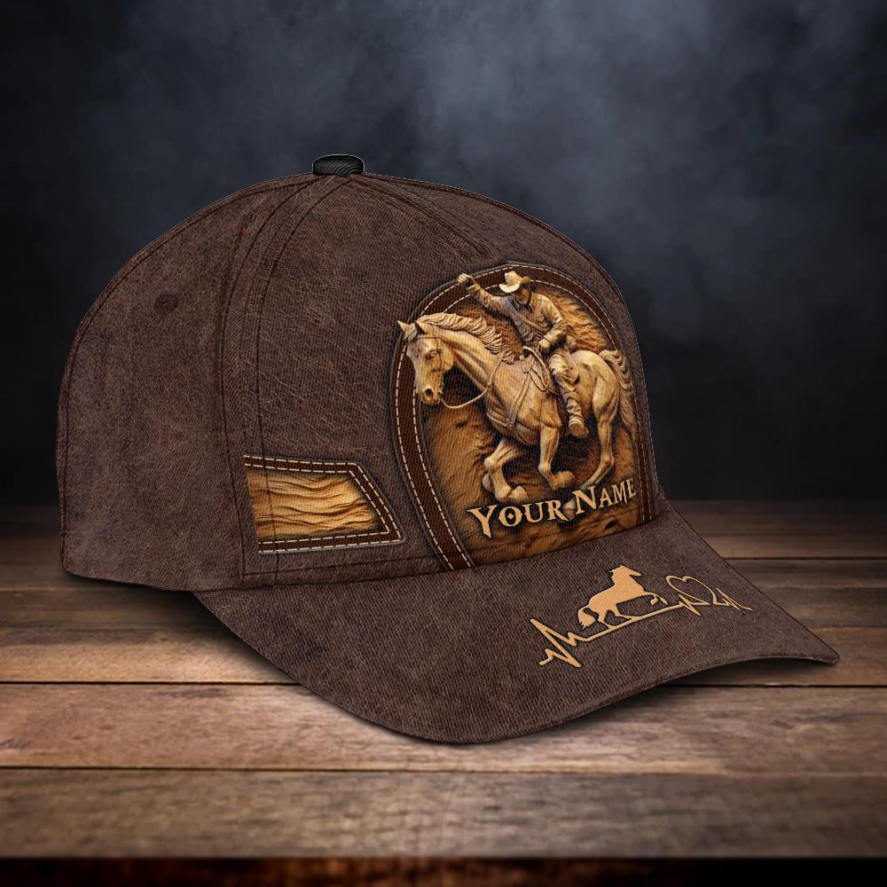 Personalized Name A Cowboy On A Horse Cap