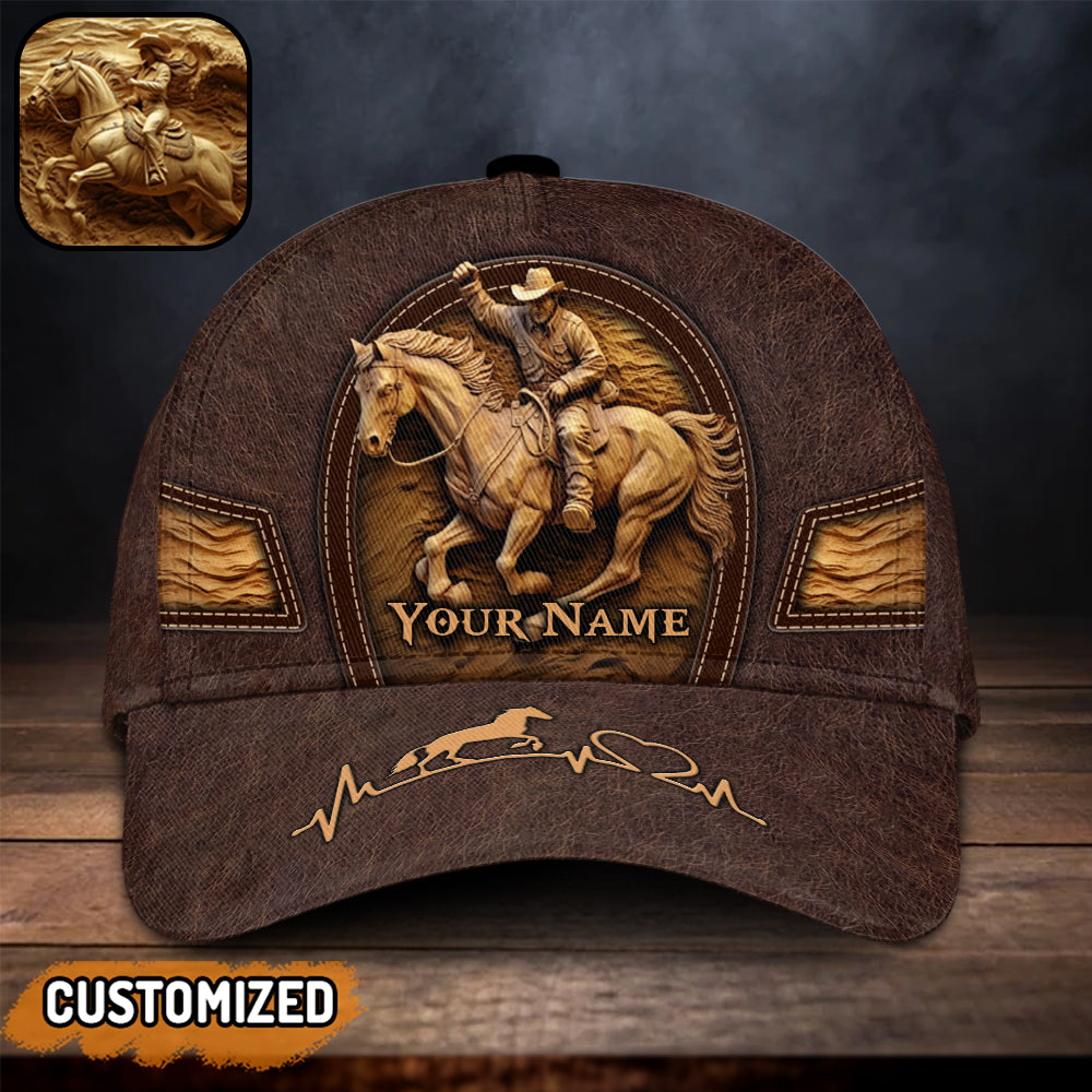Personalized Name A Cowboy On A Horse Cap