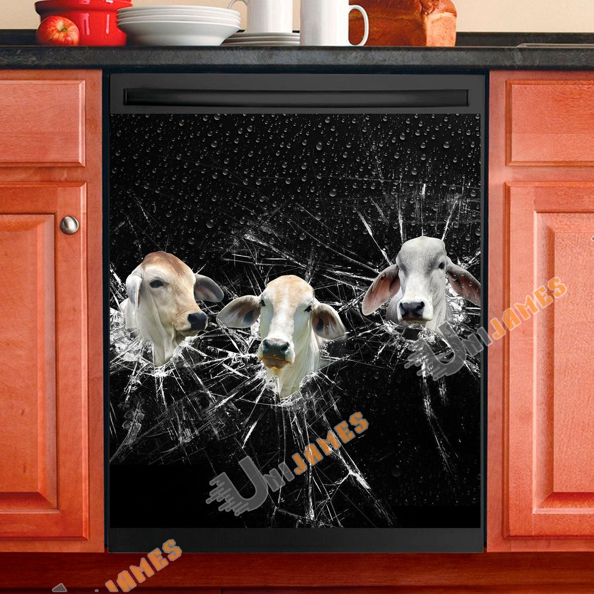 Brahman Broken Glasses Dishwasher Door Cover