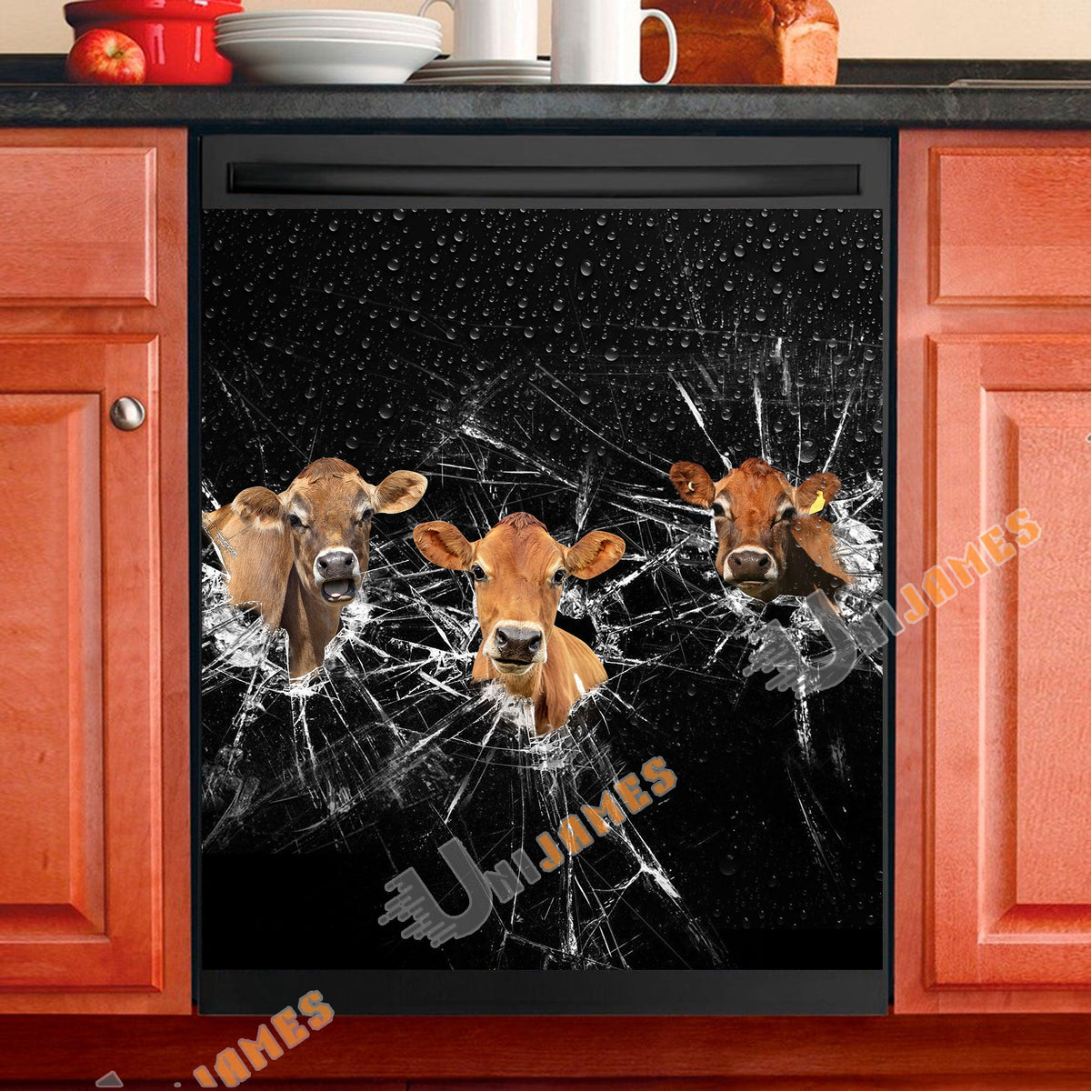Jersey Broken Glasses Dishwasher Door Cover