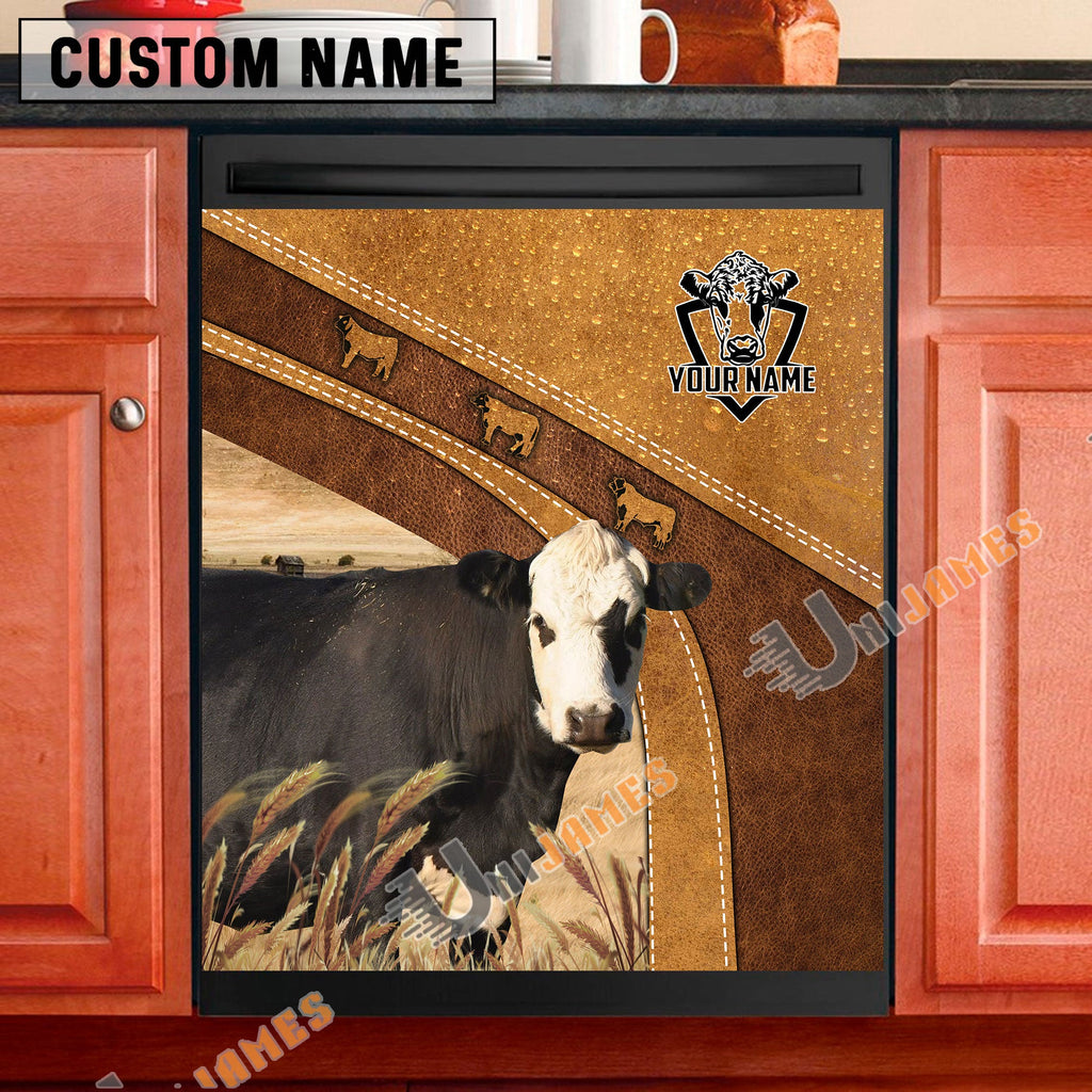 Holstein Brown Custom Name Dishwasher Door Cover