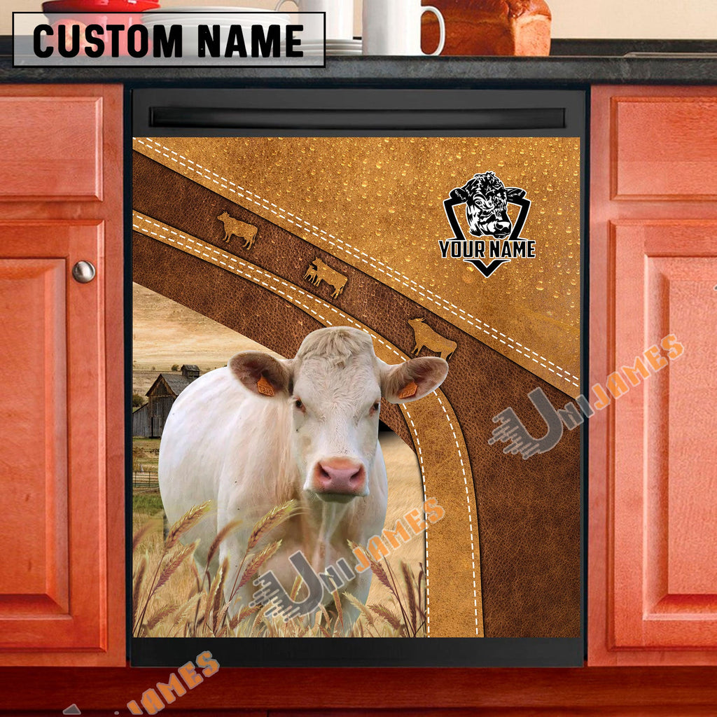 Charolais Brown Custom Name Dishwasher Door Cover