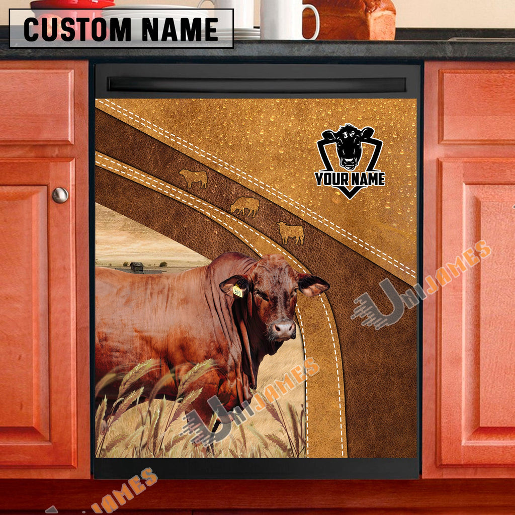 Beefmaster Brown Custom Name Dishwasher Door Cover