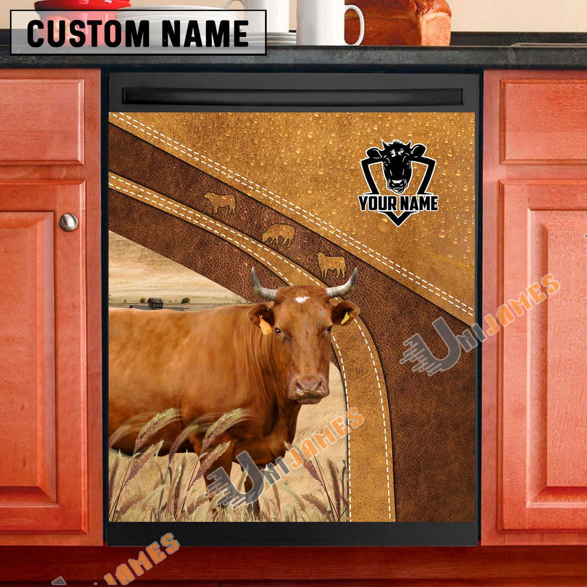 Jersey Brown Custom Name Dishwasher Door Cover