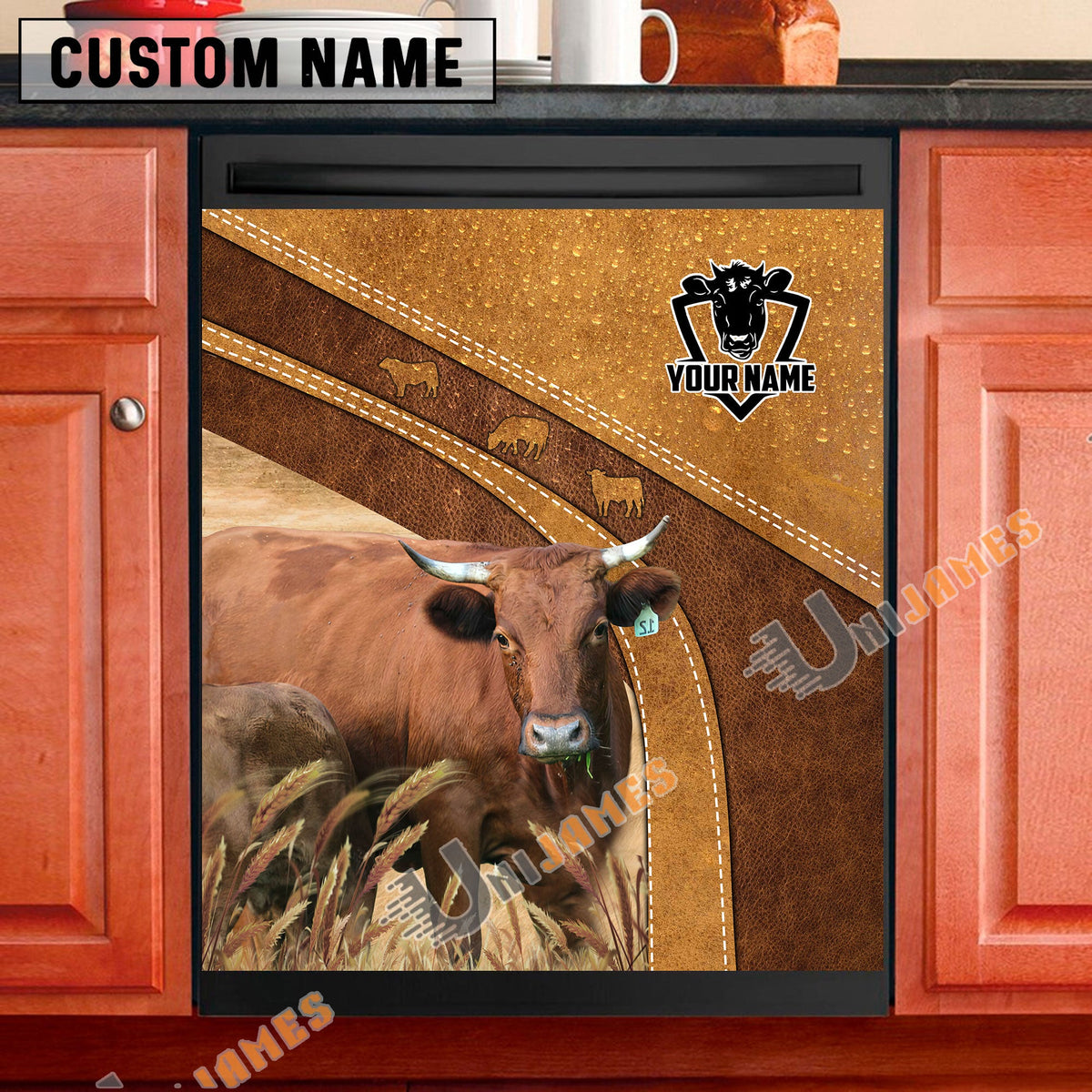 Dexter Brown Custom Name Dishwasher Door Cover