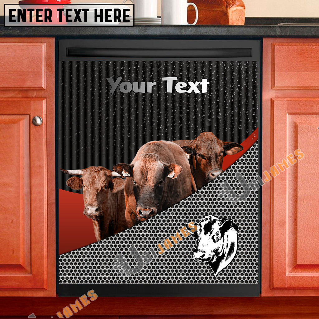 Beefmaster Cattle Metal Pattern Custom Name Dishwasher Door Cover