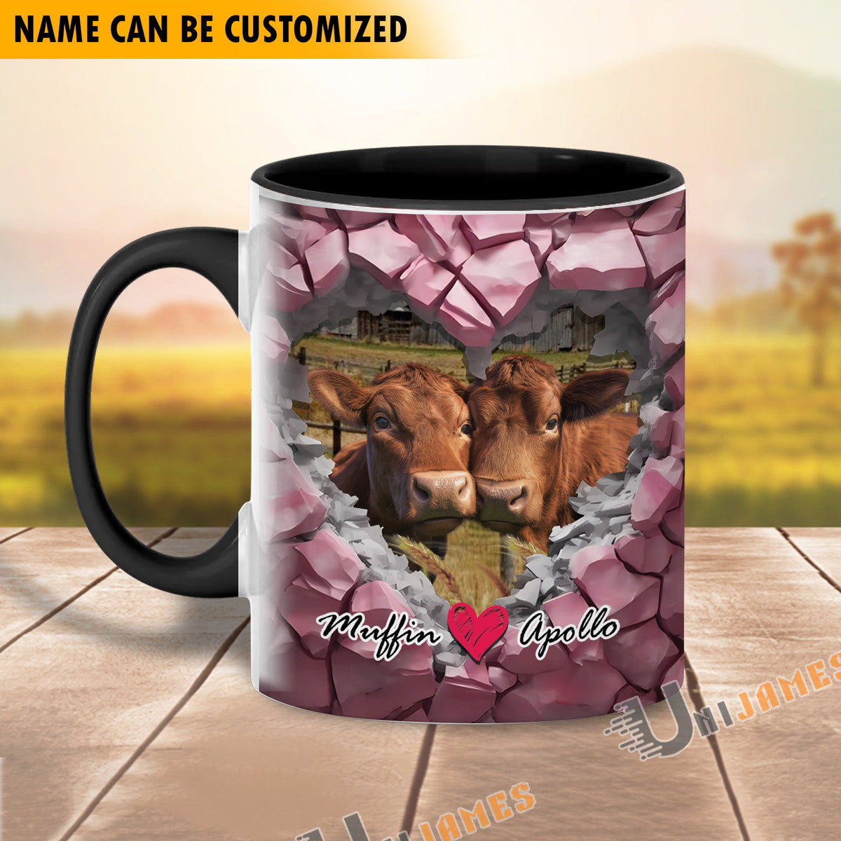 Beefmaster Couple Personalized Name Two Tone Mug