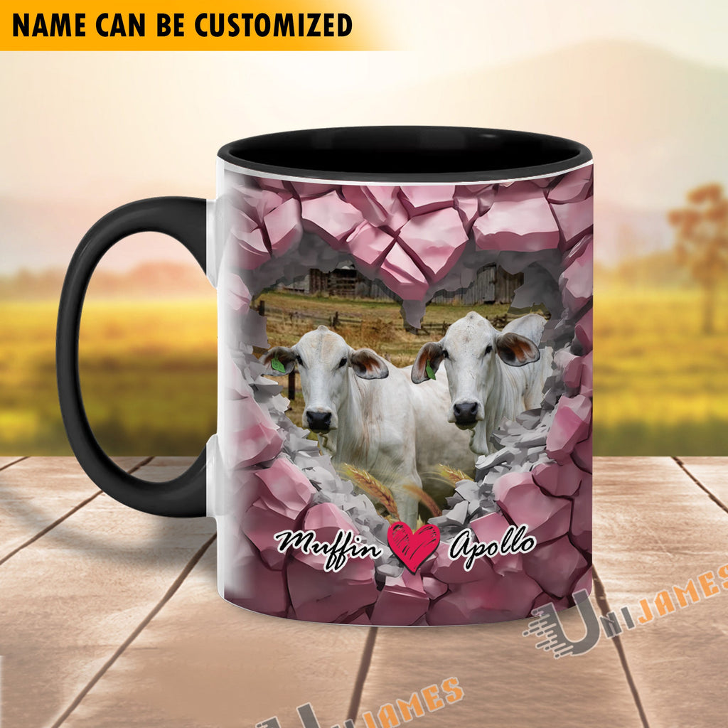 Brahman Couple Personalized Name Two Tone Mug