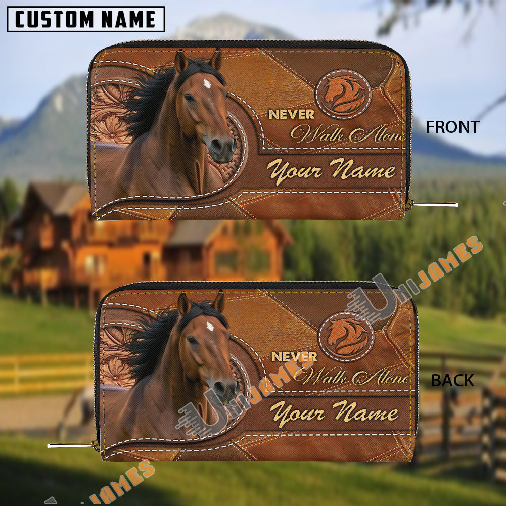 Morgan Never Walk Alone Custom Name 3D Leather Clutch